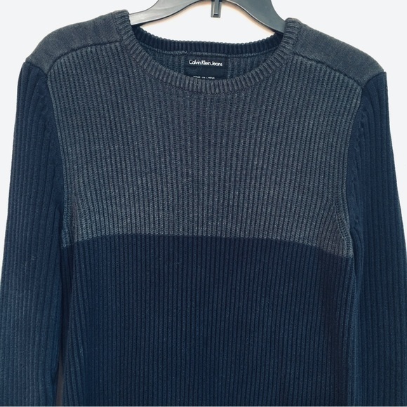 Calvin Klein Men's Blue Crewneck Knit Pullover Sweater - Picture 3 of 13